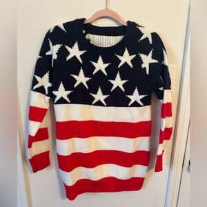 Patriotic Star Sweater - Red, White, and Blue